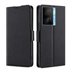 For vivo iQOO Z7x Ultra-thin Voltage Side Buckle Horizontal Flip Leather Phone Case(Black)