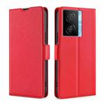 For vivo iQOO Z7x Ultra-thin Voltage Side Buckle Horizontal Flip Leather Phone Case(Red)
