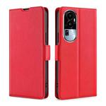 For OPPO Reno10 5G Ultra-thin Voltage Side Buckle Horizontal Flip Leather Phone Case(Red)