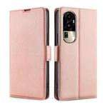 For OPPO Reno10 Pro 5G Ultra-thin Voltage Side Buckle Horizontal Flip Leather Phone Case(Rose Gold)