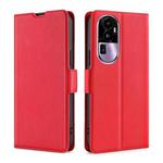For OPPO Reno10 Pro+ 5G Ultra-thin Voltage Side Buckle Horizontal Flip Leather Phone Case(Red)