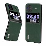 For vivo X Flip ABEEL Genuine Leather Mino Black Edge Phone Case(Green)