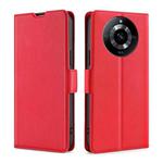 For Realme 11 5G Ultra-thin Voltage Side Buckle Horizontal Flip Leather Phone Case(Red)