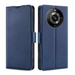 For Realme 11 Pro 5G / 11 Pro+ 5G Ultra-thin Voltage Side Buckle Horizontal Flip Leather Phone Case(Blue)