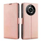 For Realme 11 Pro 5G / 11 Pro+ 5G Ultra-thin Voltage Side Buckle Horizontal Flip Leather Phone Case(Rose Gold)