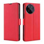 For Realme 11 4G Ultra-thin Voltage Side Buckle Horizontal Flip Leather Phone Case(Red)
