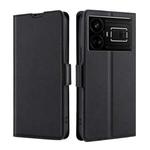 For Realme GT5 / GT5 240W Ultra-thin Voltage Side Buckle Horizontal Flip Leather Phone Case(Black)