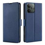 For Realme GT Neo6 SE Ultra-thin Voltage Side Buckle Horizontal Flip Leather Phone Case(Blue)