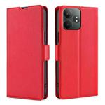 For Realme GT Neo6 SE Ultra-thin Voltage Side Buckle Horizontal Flip Leather Phone Case(Red)