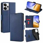 For Realme 14 5G Global Ultra-thin Voltage Side Buckle Horizontal Flip Leather Phone Case(Blue)