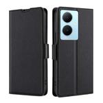 For vivo Y78 Plus 5G Ultra-thin Voltage Side Buckle Horizontal Flip Leather Phone Case(Black)