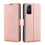 For Xiaomi Redmi Note 12S 4G Ultra-thin Voltage Side Buckle Horizontal Flip Leather Phone Case(Rose Gold)