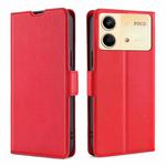 For Xiaomi Redmi Note 13R Pro 5G Ultra-thin Voltage Side Buckle Horizontal Flip Leather Phone Case(Red)