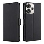 For Xiaomi Redmi Turbo 3 5G Ultra-thin Voltage Side Buckle Horizontal Flip Leather Phone Case(Black)