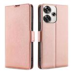 For Xiaomi Redmi Turbo 3 5G Ultra-thin Voltage Side Buckle Horizontal Flip Leather Phone Case(Rose Gold)