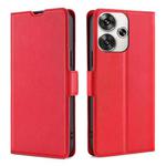 For Xiaomi Redmi Turbo 3 5G Ultra-thin Voltage Side Buckle Horizontal Flip Leather Phone Case(Red)