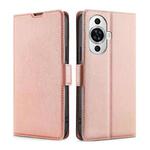 For Huawei nova 11 4G Ultra-thin Voltage Side Buckle Horizontal Flip Leather Phone Case(Rose Gold)