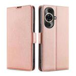 For Huawei nova 11 Pro 4G / 11 Ultra 4G Ultra-thin Voltage Side Buckle Horizontal Flip Leather Phone Case(Rose Gold)