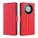 For Huawei Mate 60 Ultra-thin Voltage Side Buckle Horizontal Flip Leather Phone Case(Red)