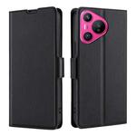 For Huawei Pura 70 Ultra-thin Voltage Side Buckle Horizontal Flip Leather Phone Case(Black)