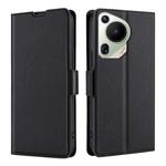 For Huawei Pura 70 Ultra Ultra-thin Voltage Side Buckle Horizontal Flip Leather Phone Case(Black)