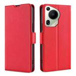 For Huawei Pura 70 Ultra Ultra-thin Voltage Side Buckle Horizontal Flip Leather Phone Case(Red)