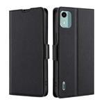 For Nokia C12 Ultra-thin Voltage Side Buckle Horizontal Flip Leather Phone Case(Black)