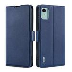 For Nokia C12 Ultra-thin Voltage Side Buckle Horizontal Flip Leather Phone Case(Blue)