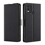 For Nokia C22 Ultra-thin Voltage Side Buckle Horizontal Flip Leather Phone Case(Black)