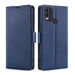 For Nokia C22 Ultra-thin Voltage Side Buckle Horizontal Flip Leather Phone Case(Blue)