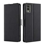 For Nokia C32 Ultra-thin Voltage Side Buckle Horizontal Flip Leather Phone Case(Black)