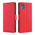 For Nokia C02 TA-1522 Ultra-thin Voltage Side Buckle Horizontal Flip Leather Phone Case(Red)