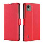 For Nokia C110 4G Ultra-thin Voltage Side Buckle Horizontal Flip Leather Phone Case(Red)