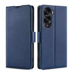 For Honor X50i 5G / 9 Lite Ultra-thin Voltage Side Buckle Horizontal Flip Leather Phone Case(Blue)