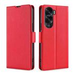 For Honor X50i 5G / 9 Lite Ultra-thin Voltage Side Buckle Horizontal Flip Leather Phone Case(Red)