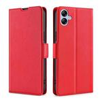 For Samsung Galaxy A04e 4G Ultra-thin Voltage Side Buckle Horizontal Flip Leather Phone Case(Red)
