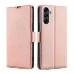 For Samsung Galaxy M14 5G Ultra-thin Voltage Side Buckle Horizontal Flip Leather Phone Case(Rose Gold)