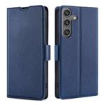 For Samsung Galaxy S24 5G Ultra-thin Voltage Side Buckle Horizontal Flip Leather Phone Case(Blue)