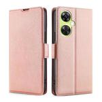 For OnePlus Nord CE 3 Lite 5G Ultra-thin Voltage Side Buckle Horizontal Flip Leather Phone Case(Rose Gold)