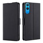 For OnePlus Nord CE 4 Lite 5G Ultra-thin Voltage Side Buckle Horizontal Flip Leather Phone Case(Black)