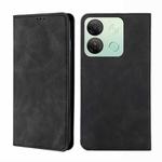 For Infinix Smart 7 HD Skin Feel Magnetic Leather Phone Case(Black)