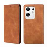 For Infinix Zero 30 4G Skin Feel Magnetic Leather Phone Case(Light Brown)