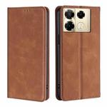 For Infinix Note 40 Pro 4G Skin Feel Magnetic Leather Phone Case(Light Brown)