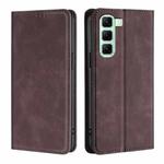 For Infinix Hot 50 5G Skin Feel Magnetic Leather Phone Case(Dark Brown)