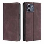 For Infinix Hot 50i 4G Skin Feel Magnetic Leather Phone Case(Dark Brown)