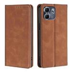 For Infinix Hot 50i 4G Skin Feel Magnetic Leather Phone Case(Light Brown)