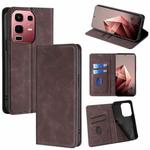 For Infinix Note 50s 5G Skin Feel Magnetic Leather Phone Case(Dark Brown)