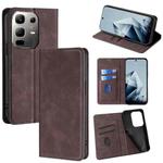 For Infinix Note 50x 5G Skin Feel Magnetic Leather Phone Case(Dark Brown)