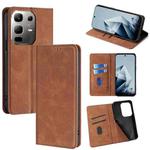 For Infinix Note 50x 5G Skin Feel Magnetic Leather Phone Case(Light Brown)