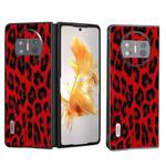 For Huawei Mate X3 ABEEL Black Edge Leopard Phone Case(Red Leopard)